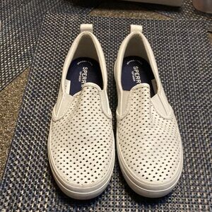 Womens white leather Sherry top-sider